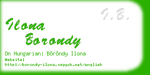 ilona borondy business card